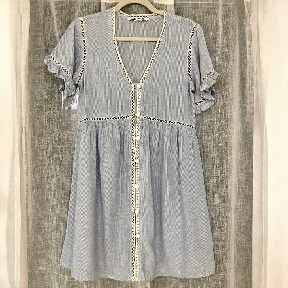 Zara Striped Crochet Dress